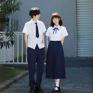 初高中学生毕业班服诗歌朗诵大合唱演出服女演讲比赛白衬衫裙套装