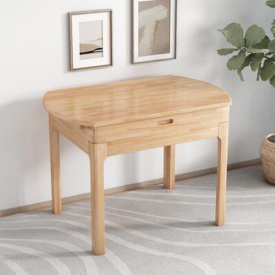 正品全实木桌家桌用小折户餐型可伸缩1.05米叠北欧方形餐桌可变圆