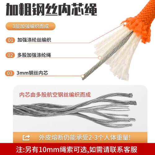 应急绳子高空逃生速降绳救生绳安全绳缓降器套装