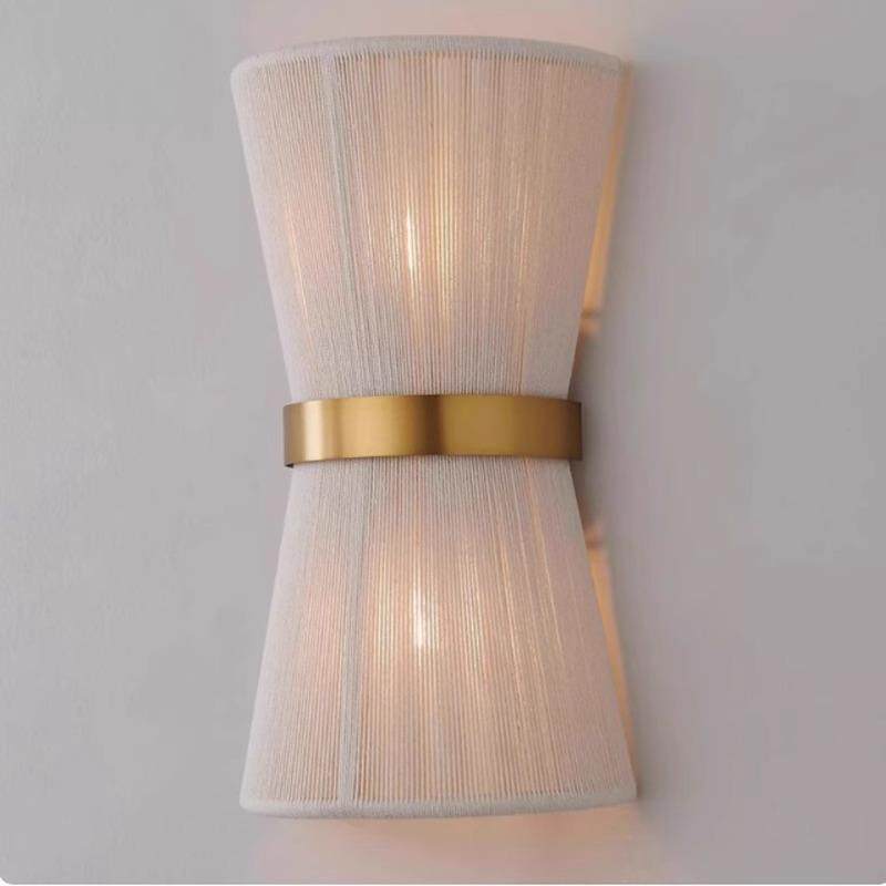 美式复古壁灯卧室床头客厅书房创意中古麻绳设计师装饰过道灯具