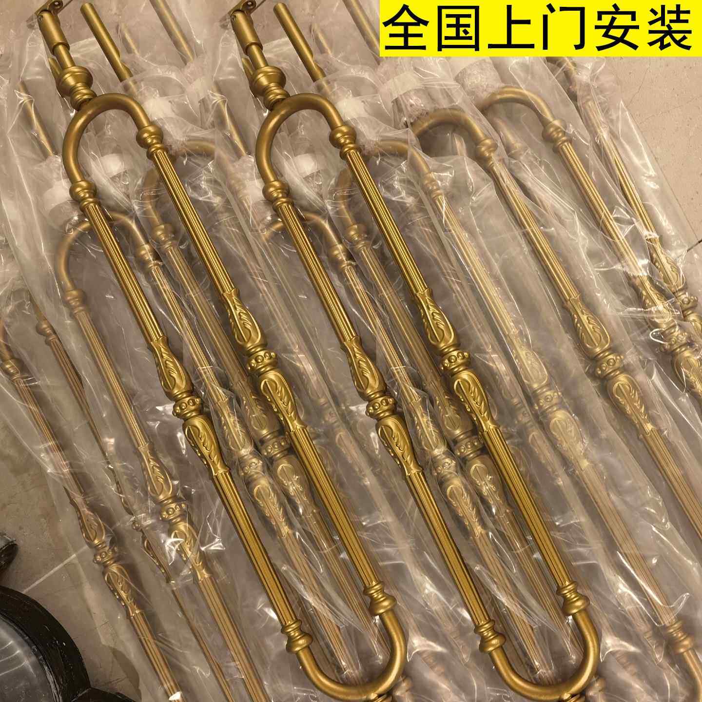 铁艺铝合金实木楼梯扶手立柱室内自装家用别墅护栏栏杆极简约中式