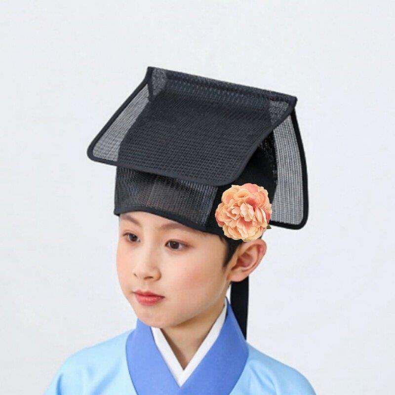 中国风儿童成人通用书生帽国学书童古装帽儒巾纯阳巾先生帽秀才帽