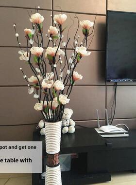 电视柜两边大摆件彷真干花花束假花客厅落地室内玄关大装饰花摆设