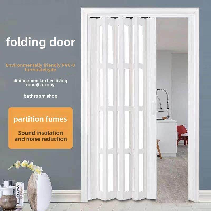 威尼斯门Pvc折叠门塑料空调隔断门帘开放式厨房客厅隐形伸缩推拉