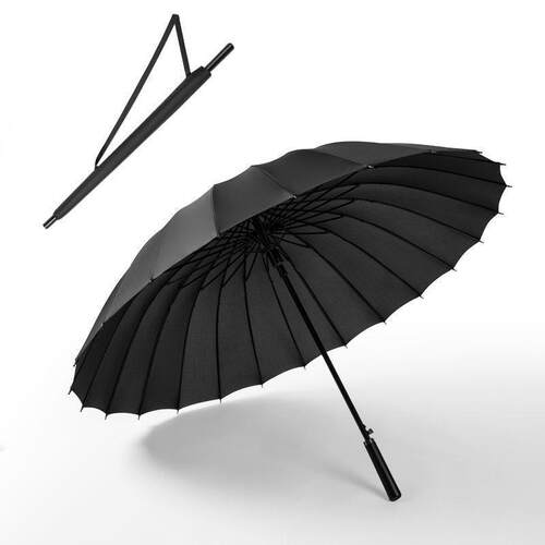高档24纤维韧性抗长柄直杆自动伞男士大雨号超大风暴雨专用商务骨