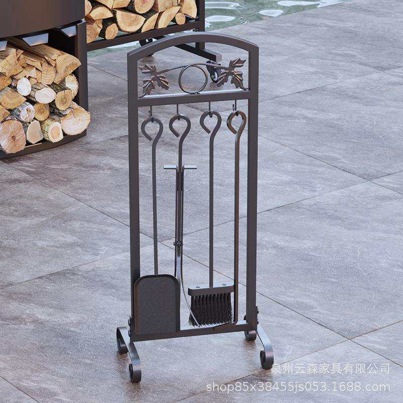 铁艺壁炉工具套装火炉重型刷柴火钳铲四件套欧式风格