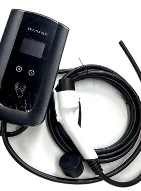 国标7KW22KW新能源充电器充电桩AC16A32A便携充电车户外防水