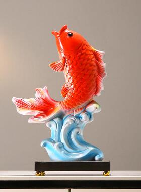 年年有余招财鱼锦鲤摆件办公室客厅酒柜电视柜装饰品乔迁新居礼品