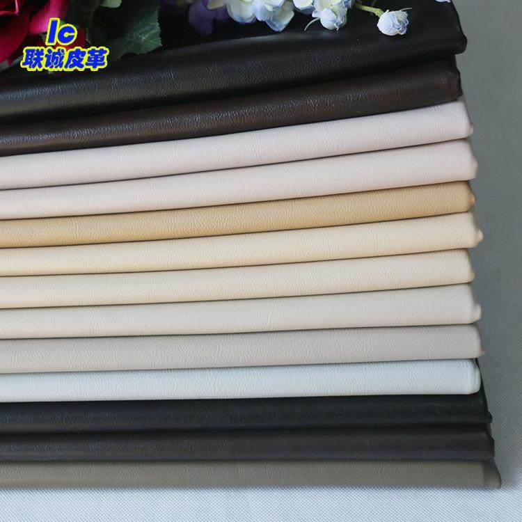 新款超纤皮革人造革沙发家具革荔枝纹加厚pu皮料汽车内饰皮