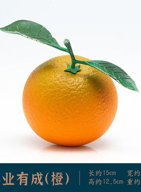正品仿真铜水果摆件子橘子心想事橙礼办事业有成事成公盒橙室桌面