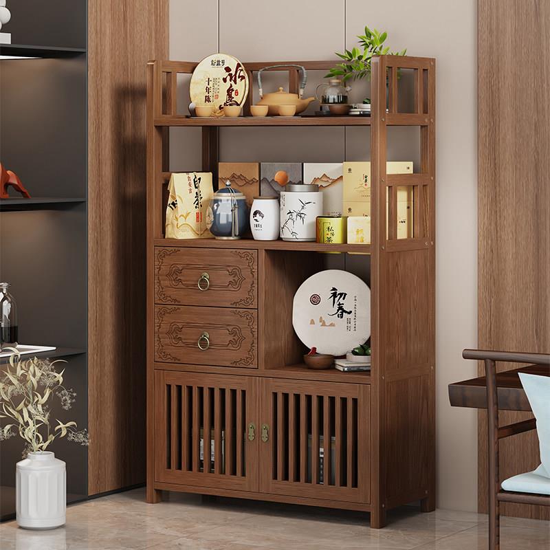 实木茶架展示架茶室茶具置物架中式多宝阁办公室茶叶架茶具收纳层
