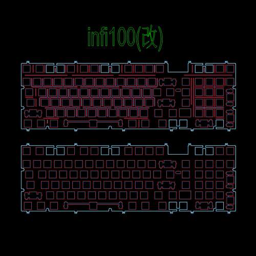适配infi100 键盘定位板 fr4 pom pc pp 碳纤维 金属 infi100套件