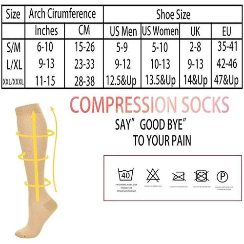 3/6/7 Compression Socks Women 20-30 mmhg Medical Edema Preg