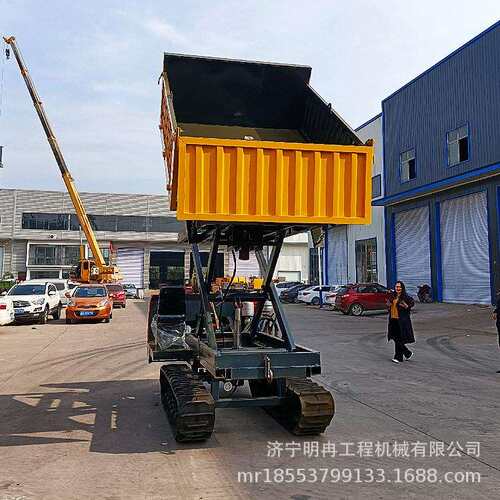 橡胶履带式升降平台车 全地形运输搬运履带车 承重8吨举重3米