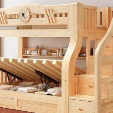 上铺二层床多木功能儿童床加粗实床上下下两层上下子母床床高低