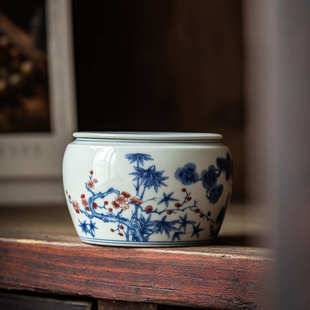 仿古陶瓷建水手工家用茶洗小号杯洗干泡台茶渣斗茶道配件青釉水盂
