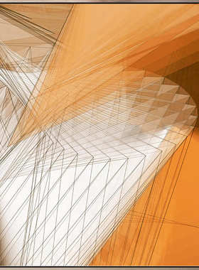 现代简约客厅沙发背景墙装饰画抽象橙色挂画大尺寸单幅落地挂画