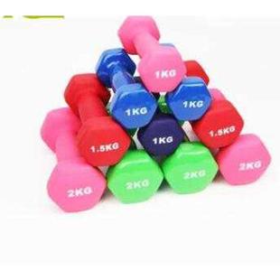 女士哑铃家用健身一对瑜伽哑铃浸塑哑铃1kg3公斤健身器材哑铃包邮