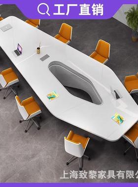 烤漆会议桌个性简约现代会议室开会桌办公大型洽谈桌商务长桌