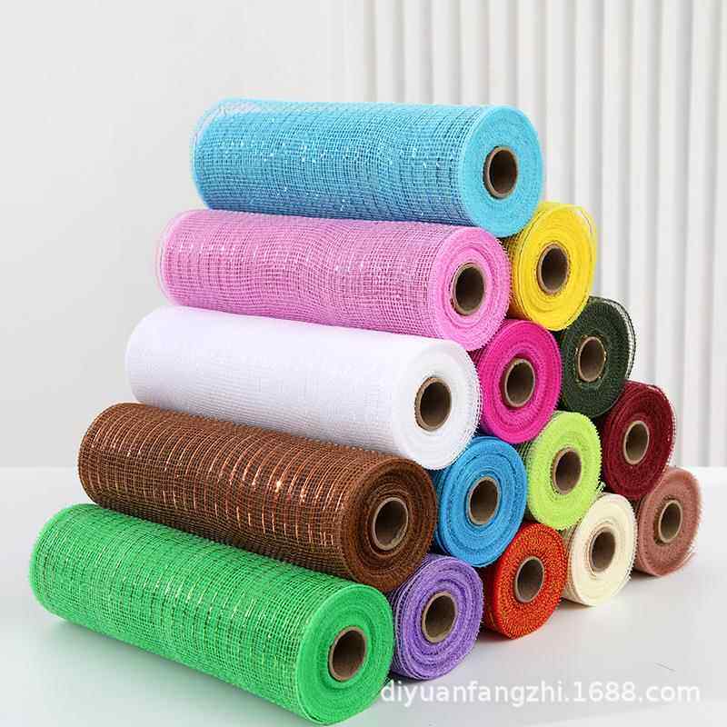 工厂直供塑料网布卷DIY材料节庆布置用品PP网圣诞装饰网花环制作