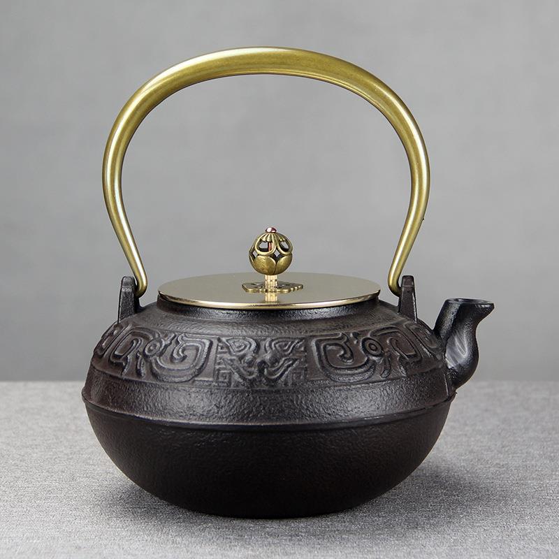 1300ml古文兽头日式铸铁手工煮水泡茶铁壶茶壶新中式茶室居家摆件