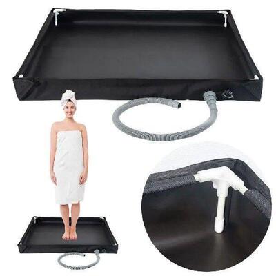 Portable Shower Base with Drain Hose Outdoor Tent Shower