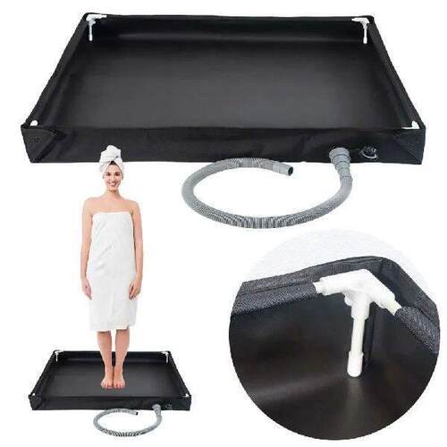 Portable Shower Base with Drain Hose Outdoor Tent Shower
