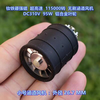 钕铁硼强磁 超高速 115000转 无刷涵道风机 DC310V 电吹风电机