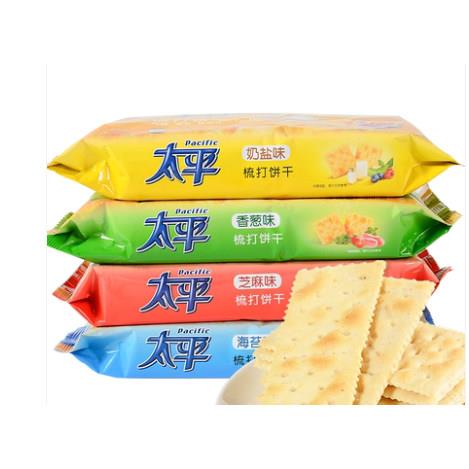 速发现货太平梳打 无蔗糖香葱奶盐味酵母苏打饼干 手提礼盒装