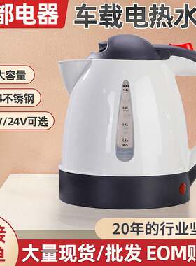 车载烧水壶跨境便携式汽车大货车12v24v电热水壶点烟器泡茶烧水杯