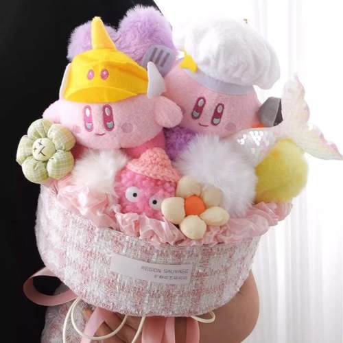 兔耳朵星之卡比汉堡玩偶花束莓熊送女生闺蜜生日告白公仔礼品物