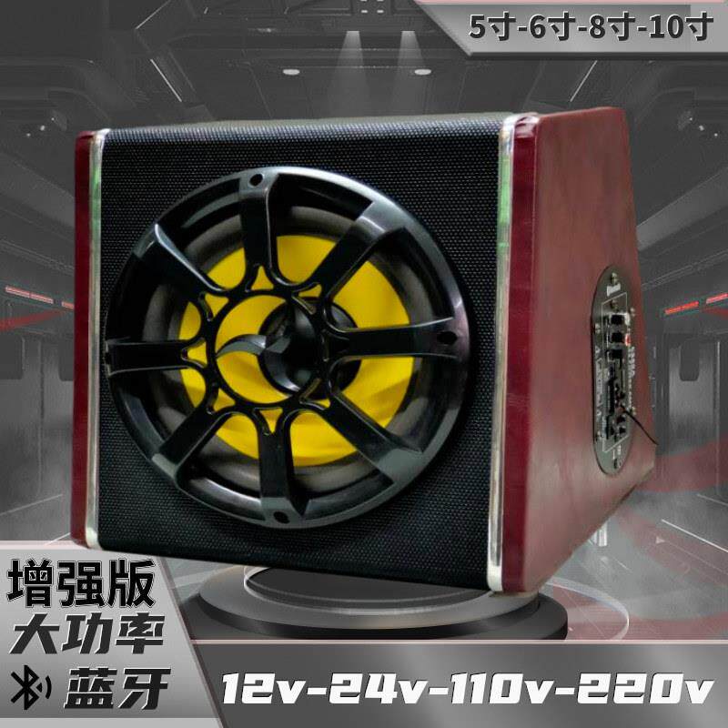 厂家汽车音响有源低音炮10音响功PT10BT放110v20低v车载音箱2重音