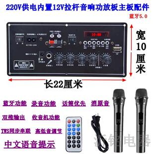 广场舞音响功放主板12V锂电池户外电瓶拉杆智能蓝牙大功率扩音板