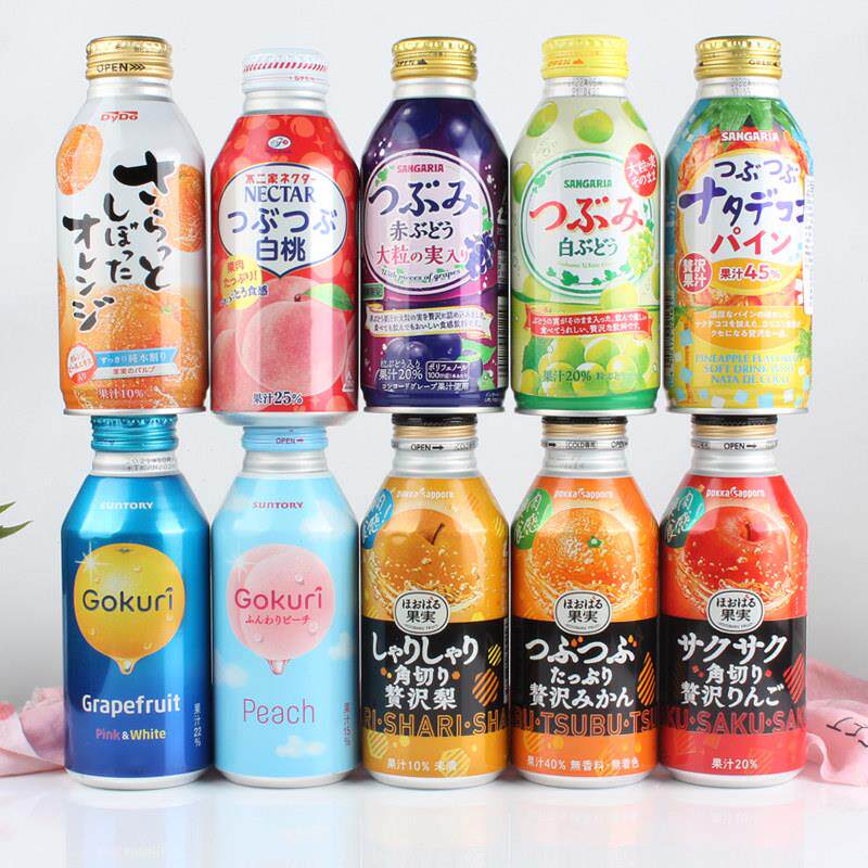 八瓶/日本进口不二家白桃汁+葡萄汁+橘子汁+柚子果汁果肉饮料包邮
