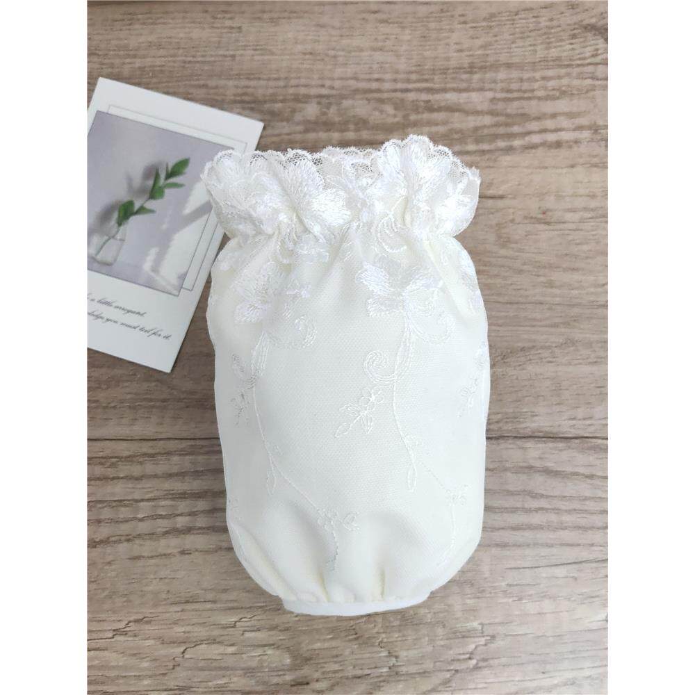 白色蕾丝短款袖套女秋冬办公室羽绒服套袖学生浅绿色工作防脏护袖