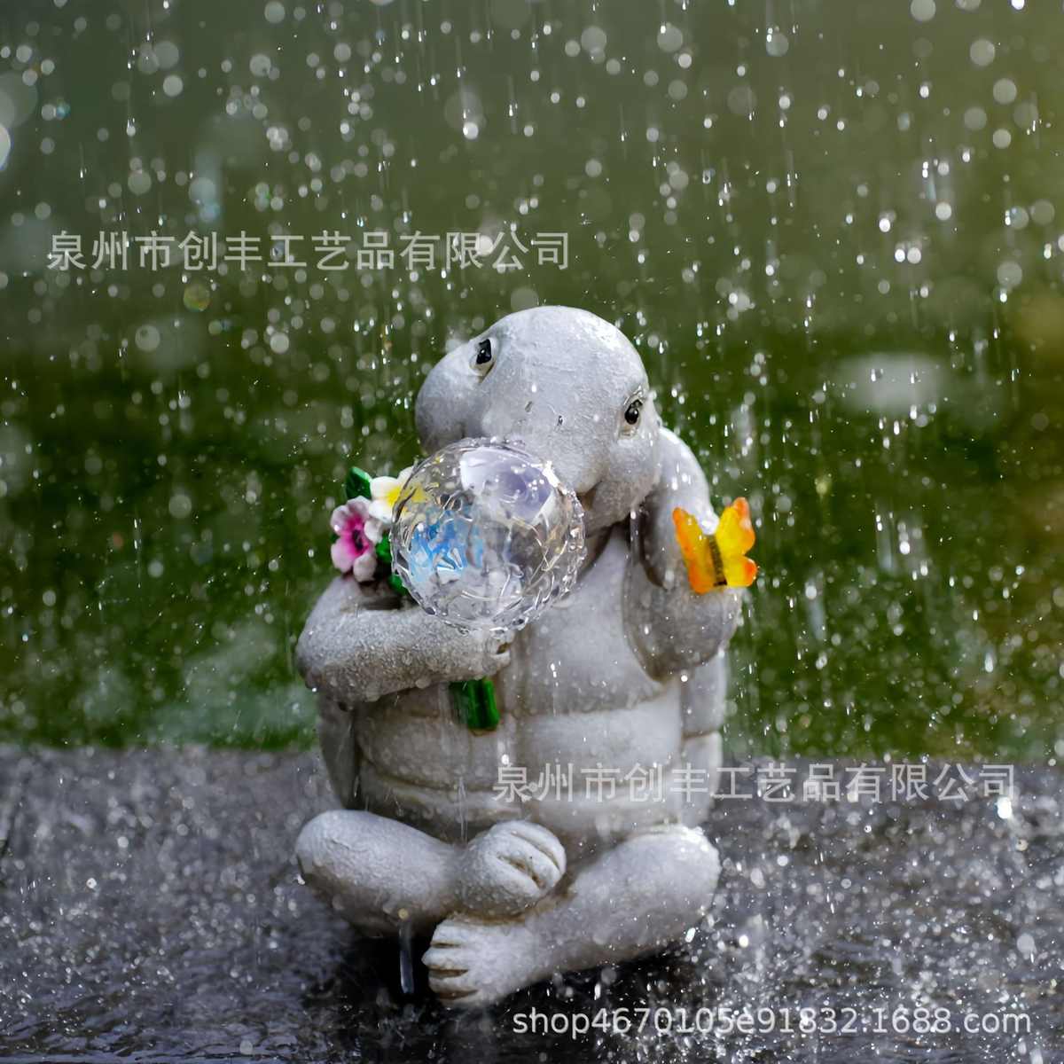 太阳能仿真动物庭院灯可爱小乌龟吹泡泡阳台花园户外装饰景观摆件