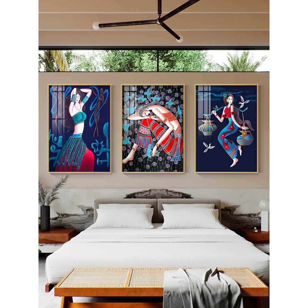 1PKN云南少数民族风挂画美女艺术人物装饰画酒店民宿壁画玄关图片
