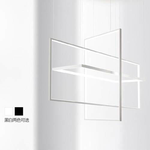 led几何长方形吊灯北欧后现代简约客厅卧室艺术创意个性餐厅灯具