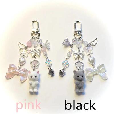 Calico critters persian cat twins keychains