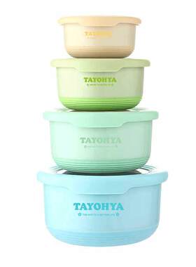 多样屋（TAYOHYA）缤纷圆形不锈钢保鲜盒四件套 TA11-0030BP