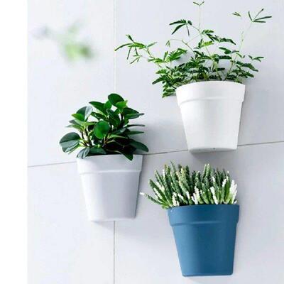 Reliable Wall Mounted Plastic Potted Plant Flowerpot 3Pcs
