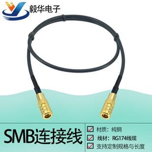 SMB双母头连接线RG174柔软电缆SMB-K母头转SMB公转母延长线50-1.5