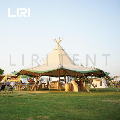 40人户外大型露营金字塔帐篷网红tipi露营帐篷派对活动篷房厂家
