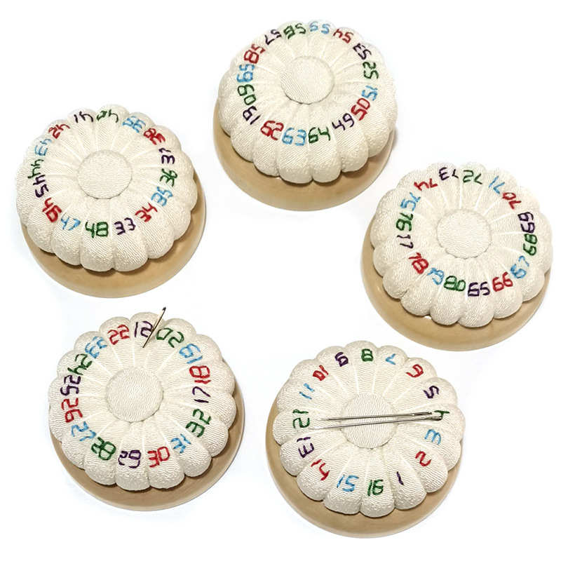 1-80数字分线器南瓜型吸针器木底针插包十字绣花针扎磁力针垫E655