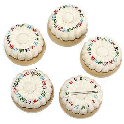 1-80数字分线器南瓜型吸针器木底针插包十字绣花针扎磁力针垫E655