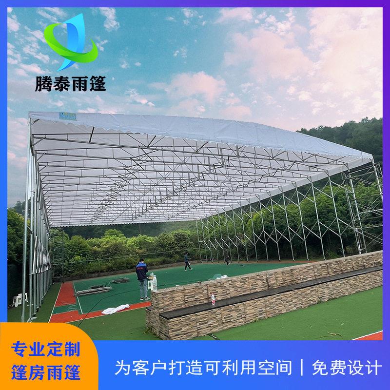 户外移动推拉伸缩汽车帐篷摆摊雨蓬停车棚遮阳棚防暴雨电动伸缩