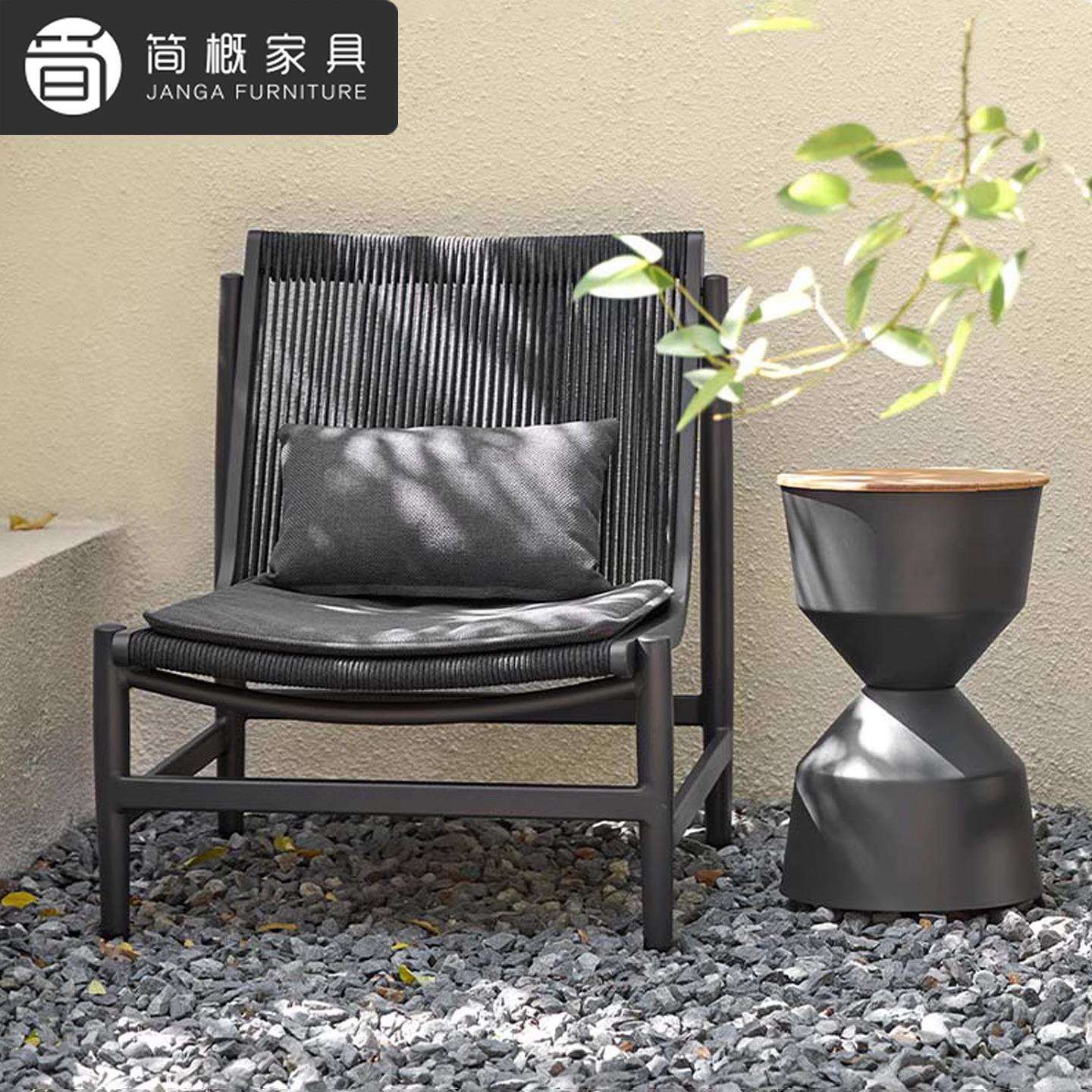 户外别墅庭院花园沙发椅阳台休闲藤编沙发茶几三件套民宿酒店家具