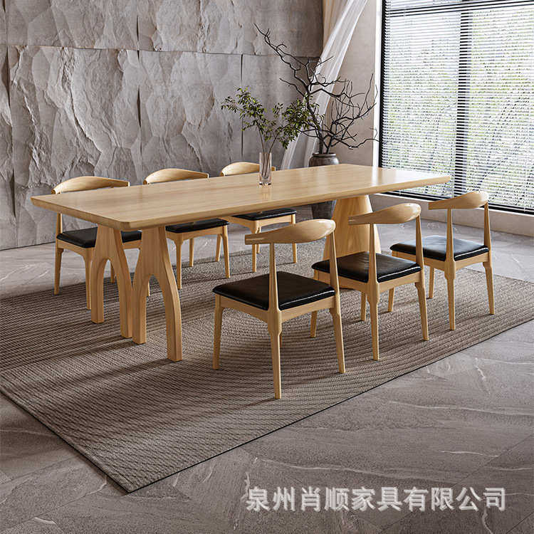 现代简约实木桌子设计师办公室多人职员培训会议桌四人位阅读桌椅,商业/办公家具,会议桌,淘宝优惠券,粉丝福利购,淘宝优惠卷