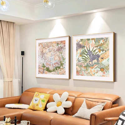 丛林福宝 现代法式奶油风客厅装饰画斗柜摆画玄关过道走廊挂画