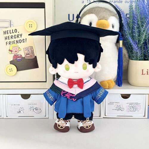 40cm硕士服娃衣20cm棉花娃娃衣服大学生毕业季硕士服毛绒公仔套装